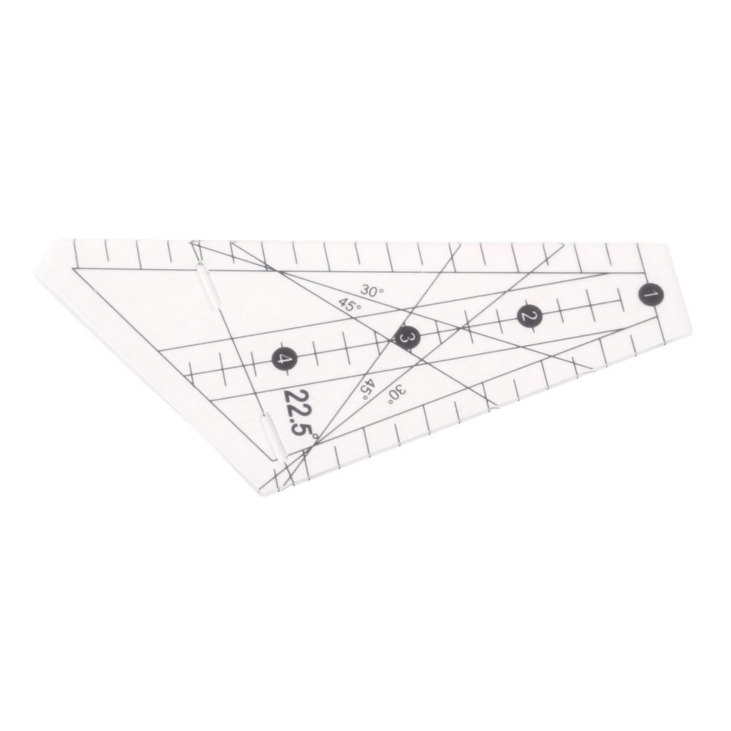 Quilting Ruler 22.5 Degrees Slot Design Transparent Plastic Tailor Ruler Tool for Sewing DIY