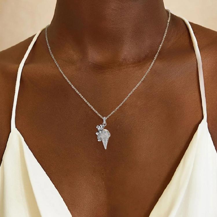 Koala Ice Cream Charm Necklace Adjustable Length Copper Pendant For Her