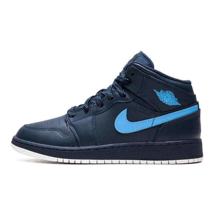 New Jordan 1 Mid Obsidian University Blue GS 554725-415