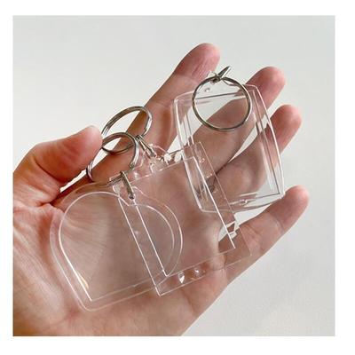 Acrylic Keyring ID Photo Holder 3-Piece Transparent Key Holder
