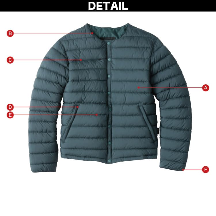 Big Bone Crew Neck Cold Weather Jacket Single Item EBA816 Device Sold Separately Cordura Nylon Lightweight Daily Casual Outdoor Raijin Clothes Water