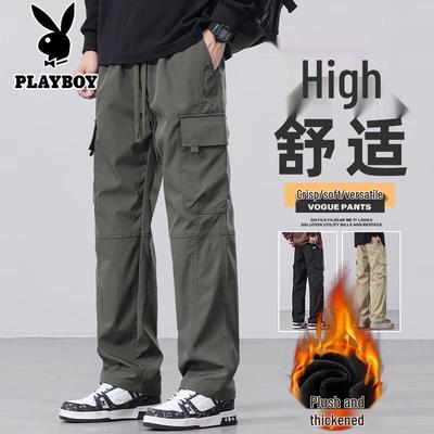 Men's Fleece-lined Loose Straight Fit Cargo Pants