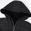 Winter Women Hooded Padded Down Jacket Mid Length Cotton Coat Plush Lined Windproof Zip Up Long Sleeve with Elastic Cuffs Outdoor