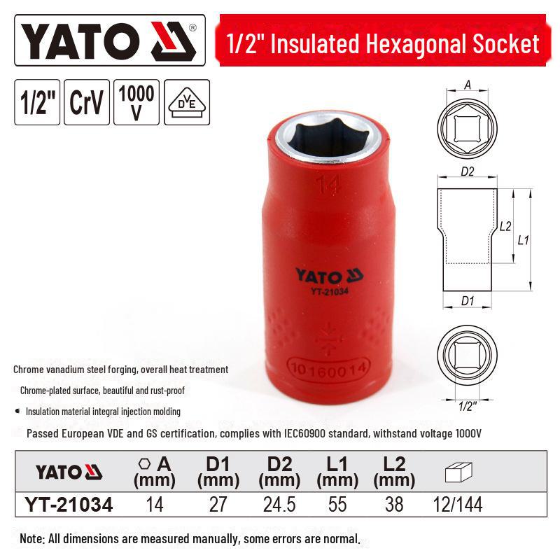 

Yiertuo 1/2 Ізольована Велика Шестигранна Головка, Інструмент Електрика 1000В