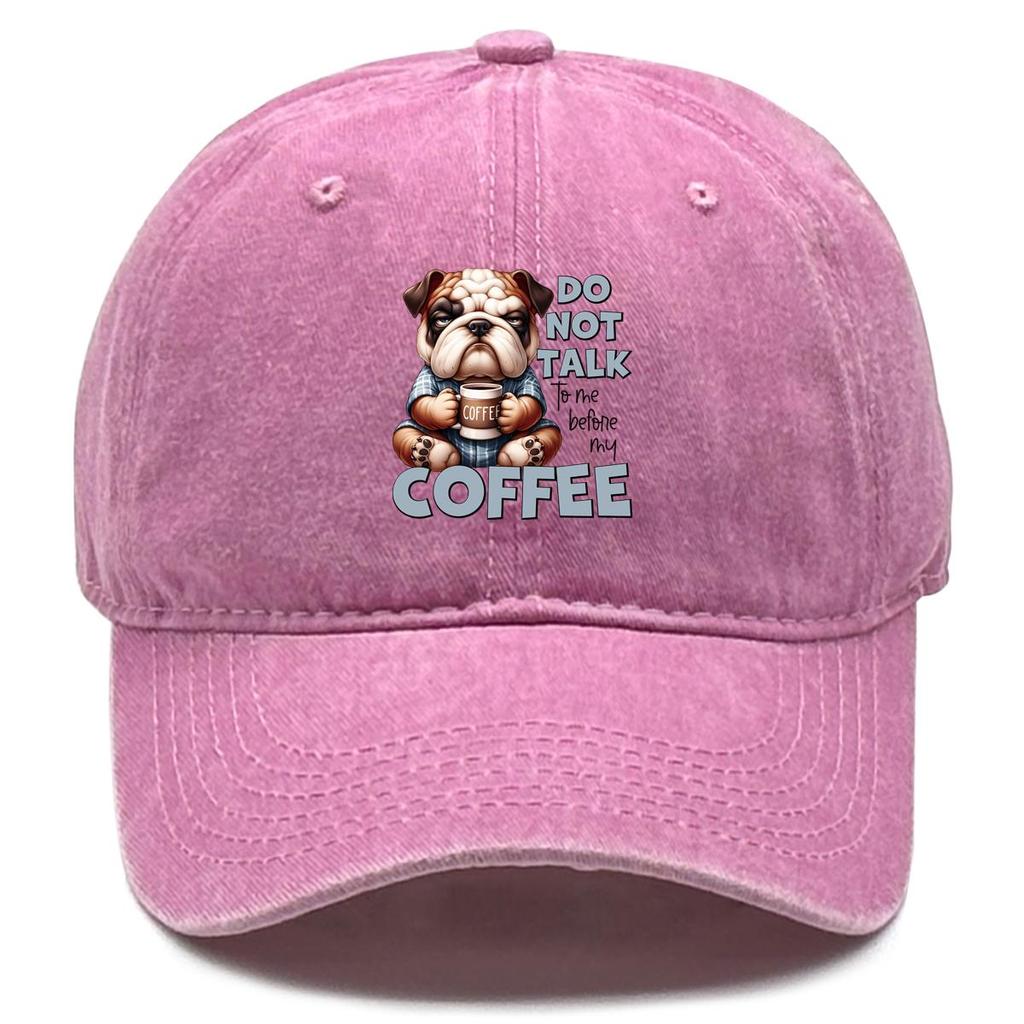 Dog Coffee Print Snapback Baseball Hat, Animal Sports Hat Sun Visor Trendy Curved Brim Cozy Adjustable Sun Hat