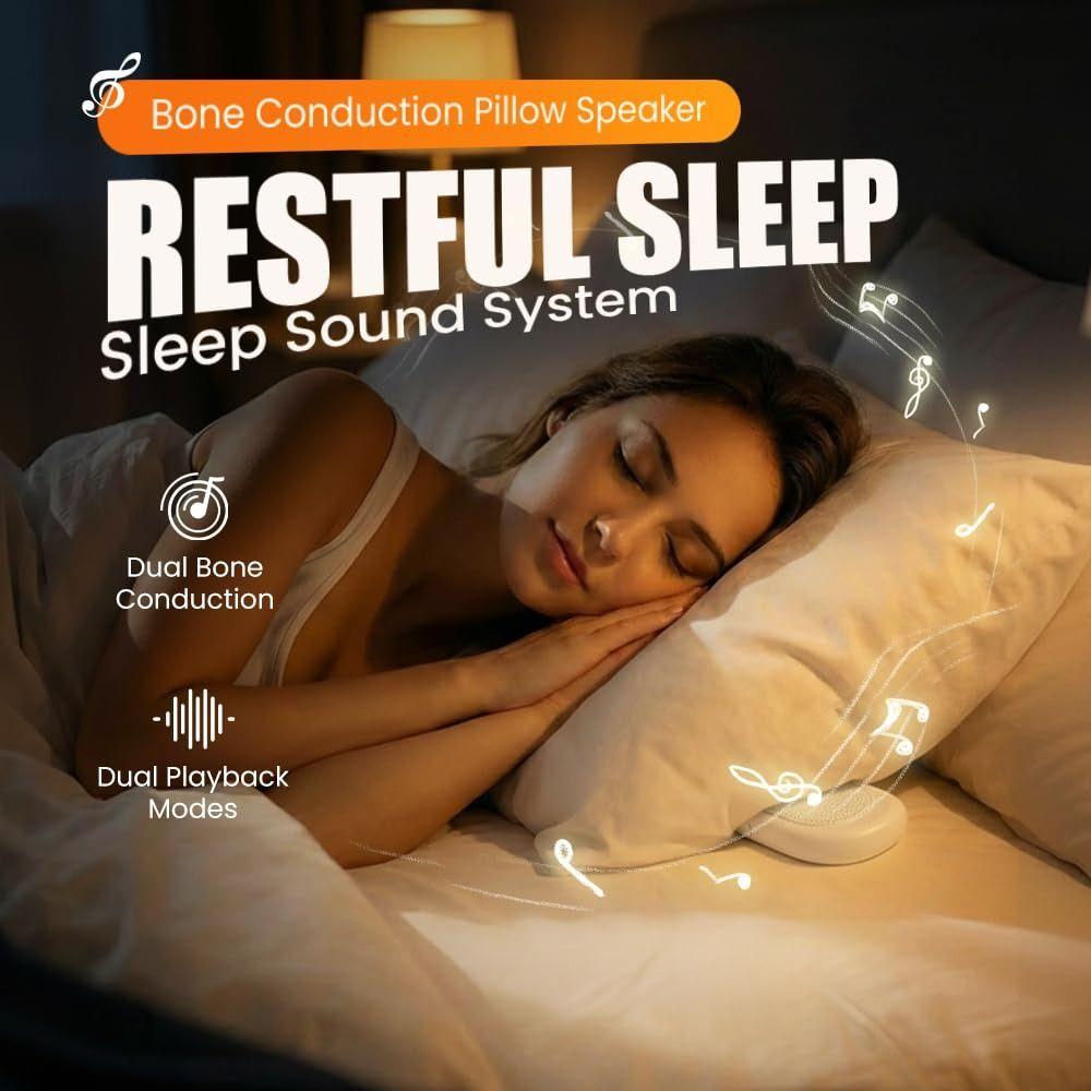 Timed Shutdown Bone Conduction Speaker Bluetooth 5.4 Sleep Pillow Speaker  for Nap Meditation