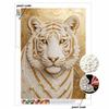 5D DIY Pearl Diamond Painting Kit Majestic White Tiger Full Drill Embroidery Mosaic Art Home Wall Decor Gift