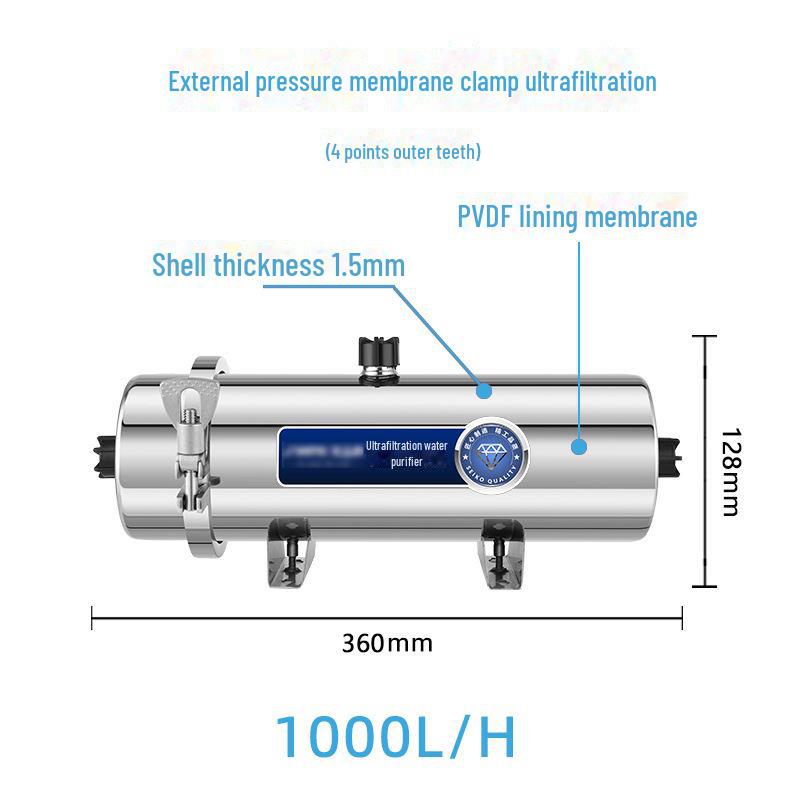 Stainless Steel Whole House Ultrafiltration Water Purifier for Tap, Well, and Outdoor Use