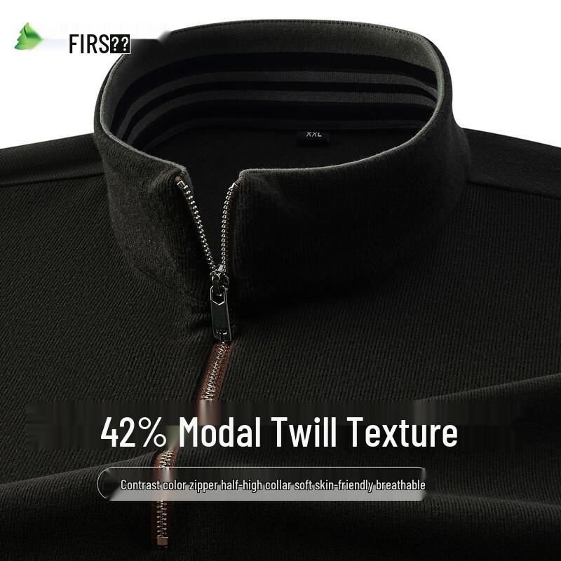 FIRS Men s Modal Blend Mock Neck Quarter-Zip Sweatshirt 2XL