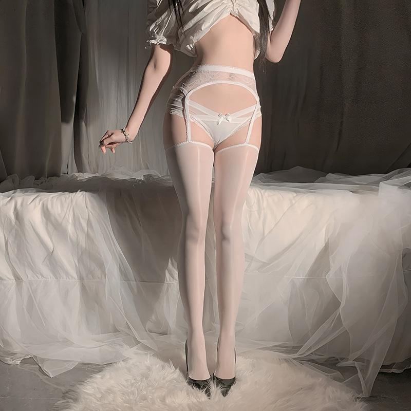 Sex underwear sexy black stockings women's one garter belt open crotch free pantyhose ultra-thin transparent socks A