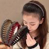 Damen-Wellen-Stirnband, rutschfest, glänzend, mit Strasssteinen, gezahnt, schmales Band, Haar-Lünette, Gesichtswäsche, Damen-Haarband, Haar-Accessoires