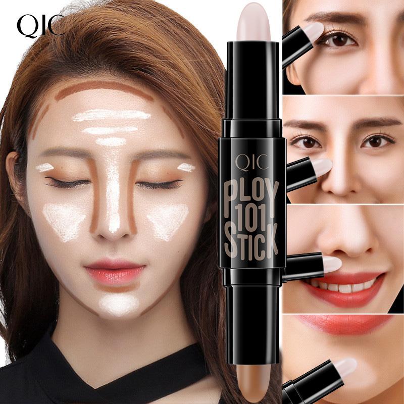 Color Makeup Double Head Concealer Stick Three-dimensional Trim Brightening Face Highlight Concealer Pen Color Trim Stick