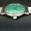 HAND-WINDING VINTAGE FAVRE LEUBA 253 TWIN POWER SWISS MENS GREEN WATCH A702049-5 R208-a702049