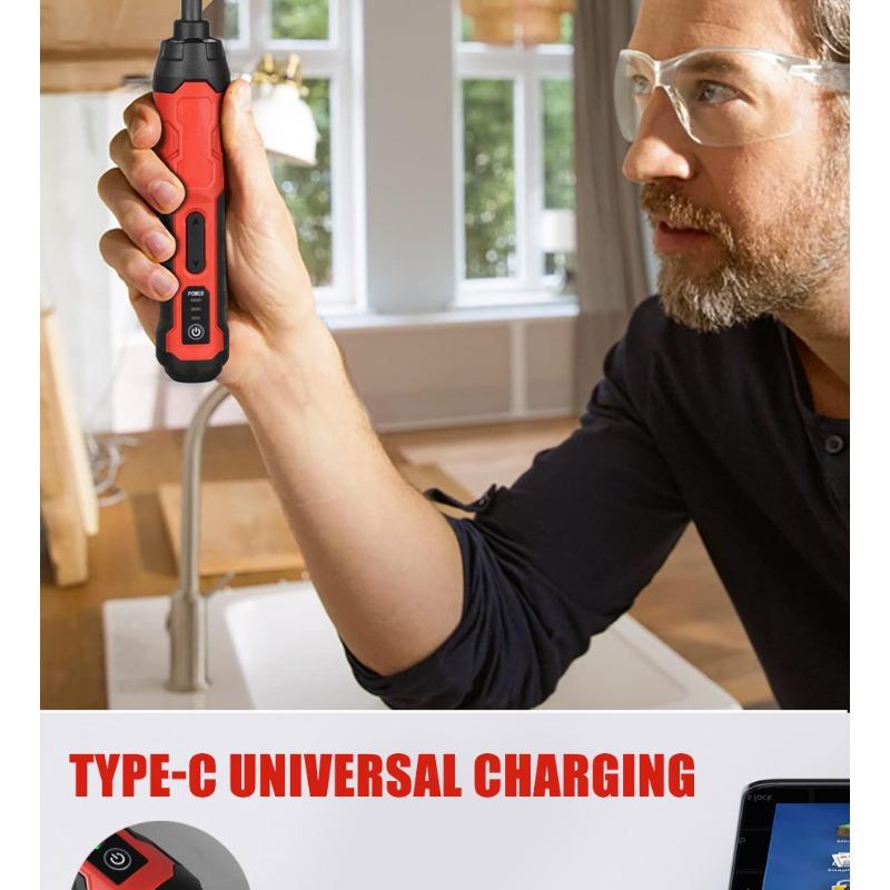 Electric Screwdriver Large Torque Multifunction Cordless Straight Shank Screwdriver Set