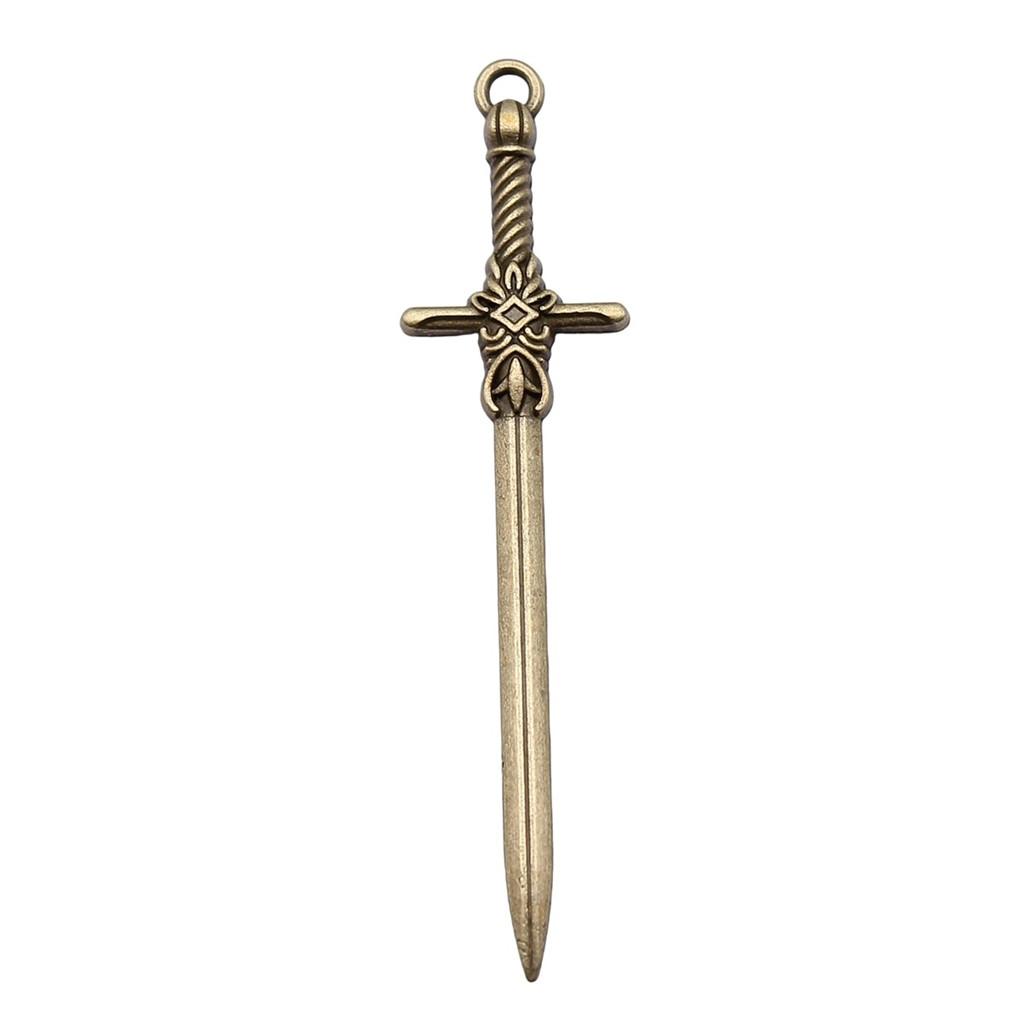 Anime Charms Multi Color Medieval Sword Pendants For Fantasy Warrior Themed Jewelry