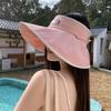 Big brim summer hat women's fashion empty top hat drawstring adjustment out of the street sunscreen sun hat foldable sun hat
