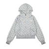 Vintage Polka Dot Hooded Zip-Up Sweatshirt Short Cropped Oversized Streetwear Women Men Fall Casual