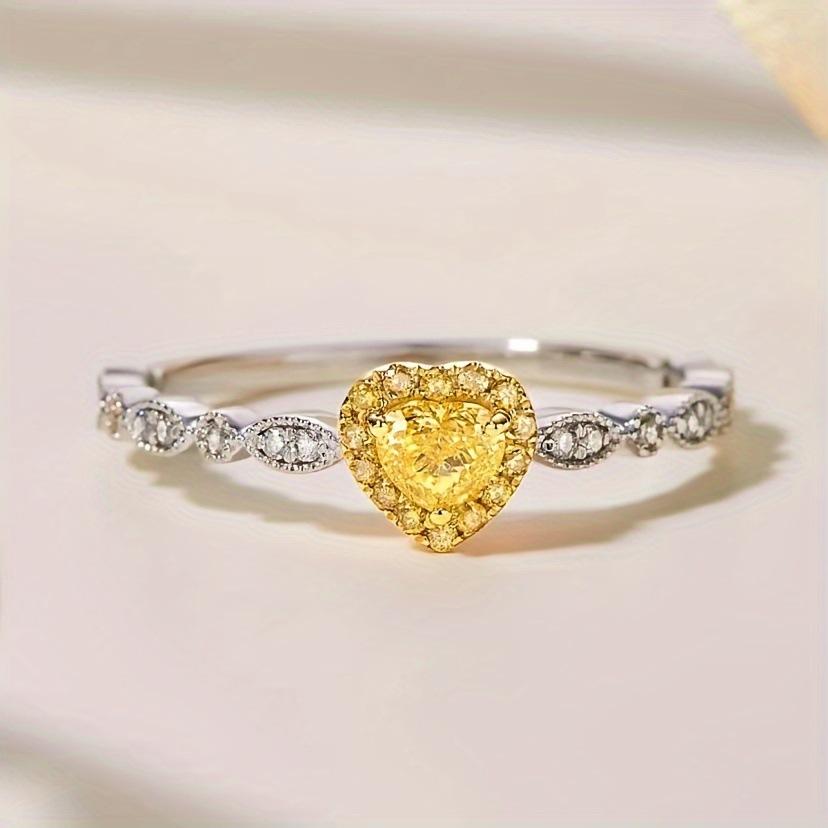 Exclusive supply Douyin live stream source gold-plated water drop yellow diamond ring women's diamond ring direct sales