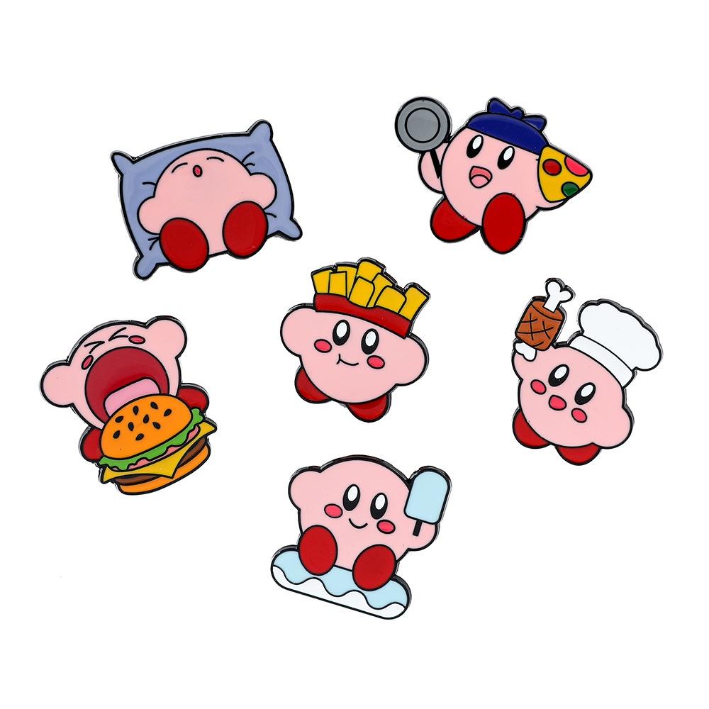 Cute Cartoon Kirby Brooch Alloy Material Cartoon Character Design Oil Droplet Process Xz3084-1 Xz3084-2 Xz3084-3 Xz3084-4 Xz3084-5 Xz3084-6