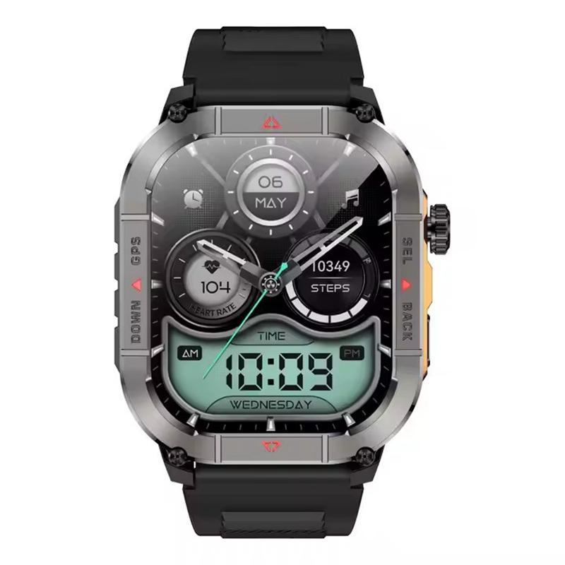 HK84 Men Smart Watch AMOLED Outdoor GPS Sports Positioning Compass Fitness Tracker BT Calling Health Monitoring Smartwatch