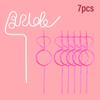 1set Bridal Shower Straws Love Heart Drinking Straw Bride To Be Wedding Decoration Bachelorette Hen Party Supply Team Bride Gift