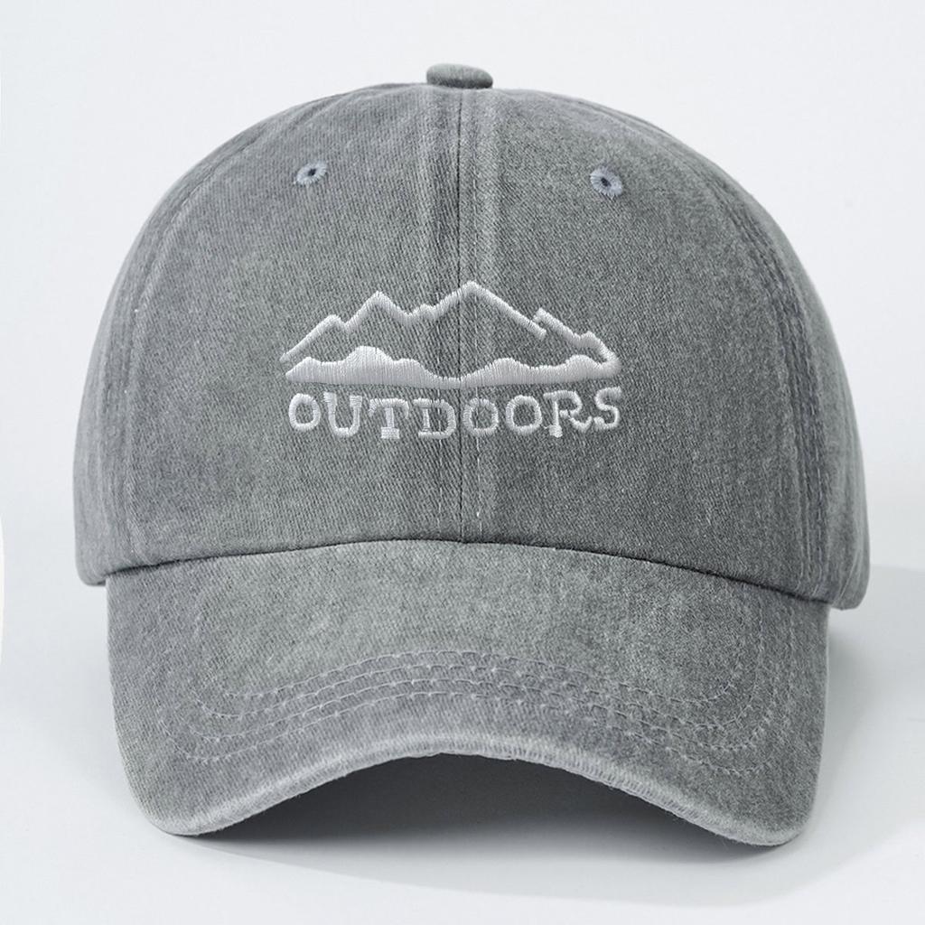 Adjustable buckle baseball cap with forest print, curved brim, outdoor casual duckbill cap, adjustable for sun protection