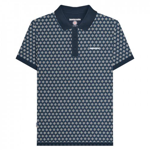 LAMBRETTA Mens Roundel Geometric Big & Tall Polo Shirt