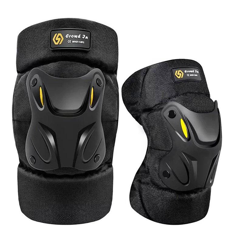 Ginocchiere e gomitiere per motociclette, per equitazione, sport all'aria aperta, doppie cinghie, comfort regolabile, assorbimento degli urti, quattro stagioni, universale