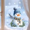 Christmas Window Sticker Removable Waterproof PVC Xmas Snowman Static Glass Cling Holiday Party Decoration Decal