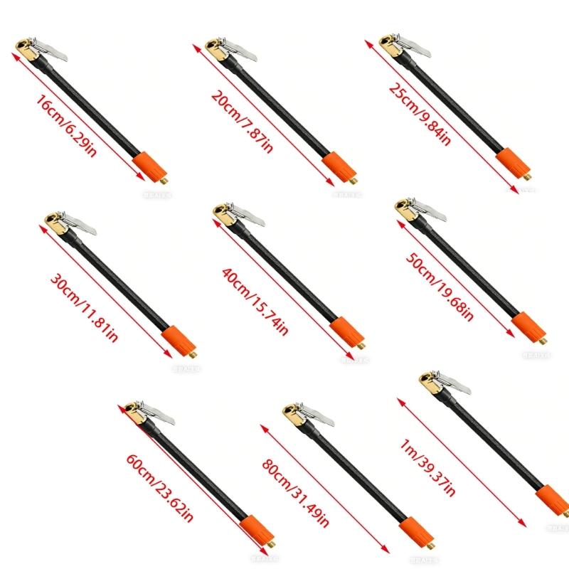 Strong Copper Air Chuck Strong Braided Rubber Air Hose Simple Installs for Tire Pump Inflator & Sports Equipment