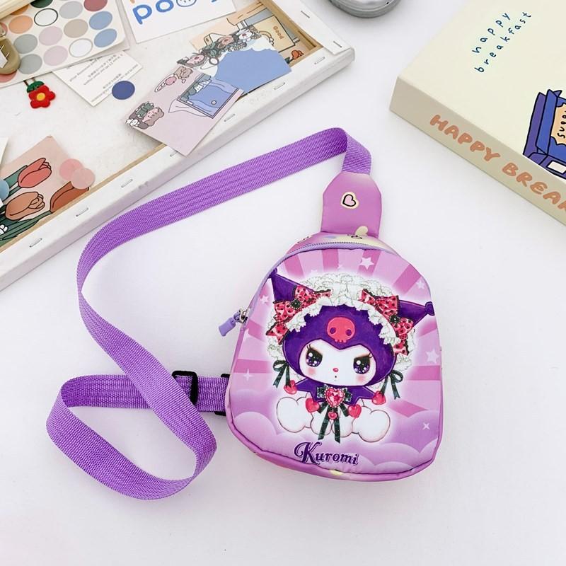 Kuromi Cartoon Kids Coin Wallet With Polyester Lining For Daily School Use