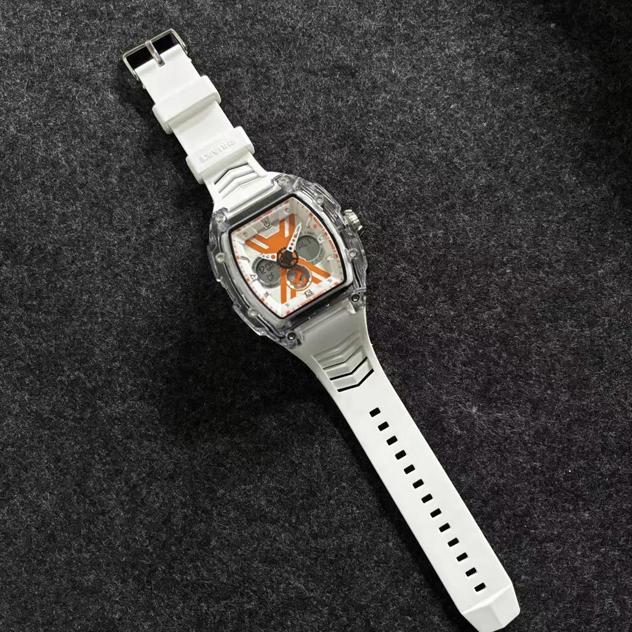 Men s Business Quartz Watch Trendy Cool Wine Barrel Shaped Dial Waterproof Night Light Watch Men s Fashion Sports Watch