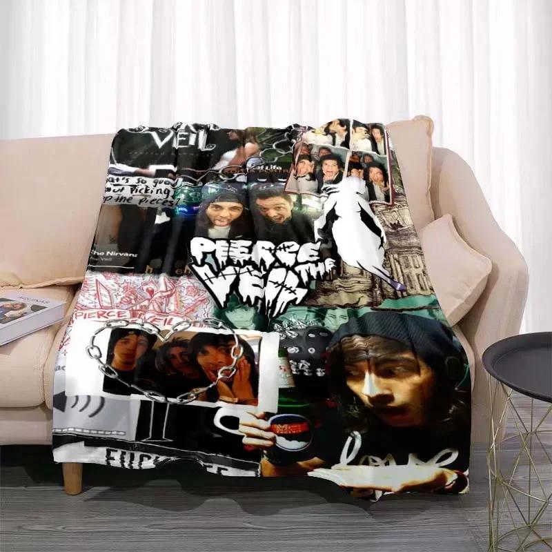 Pierce The Veil Band Printed Flannel Blanket Soft Kid Warm Plush Throw Blanket for Bed Bedroom Sofa Bed Picnic Blanket Fan Gift
