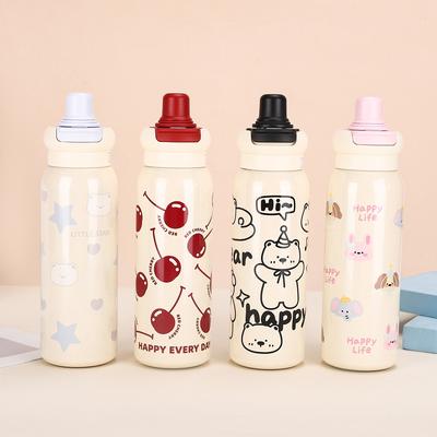 Nový termohrnek pro dívky s velkou kapacitou a vysokou úrovní vzhledu, brčkový hrnek pro střední školu, speciální hrnek s dvojitým pitím