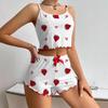 Women's Heart Print Camisole and Shorts Pajama Set