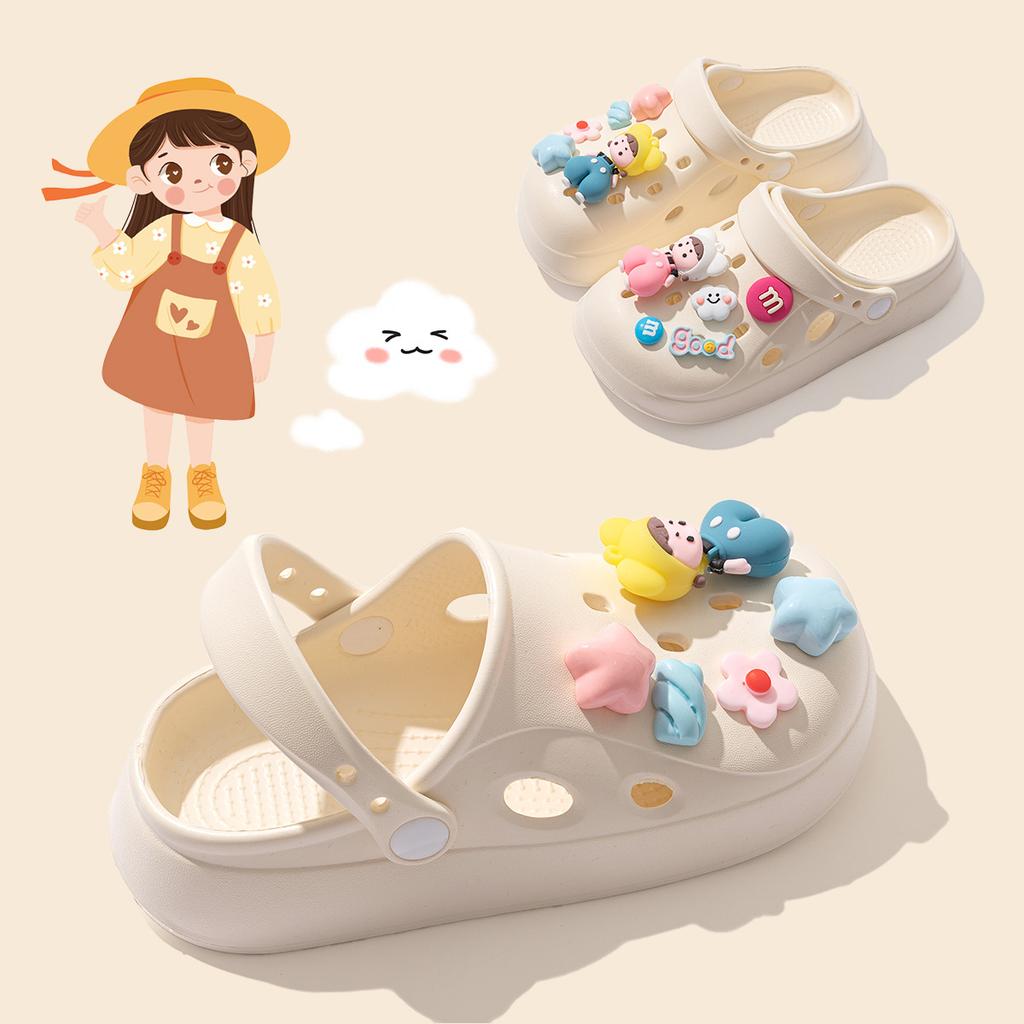 Parent-child hole shoes women's summer girls seaside beach shoes platform non-slip eva cool slippers men's outer wear