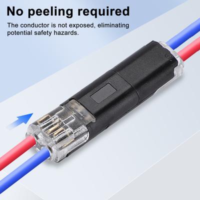 25/50/100 Stück Kabelverbinder mit Abisolierzange Flammhemmend Verriegelungsdraht Schnellverbinder 18-22 AWG 2-Pin 2-Wege Doppelader-Steckverbinder