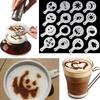 Durable Plastic Coffee Stencil Set 16 Pieces Modern Simple Design For Latte Art