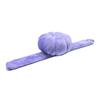 DIY Craft Violet Velvet Needle Holder Wooden Solid Color Pumpkin Shape Pincushion Holder Violet Velvet Cotton Fabric