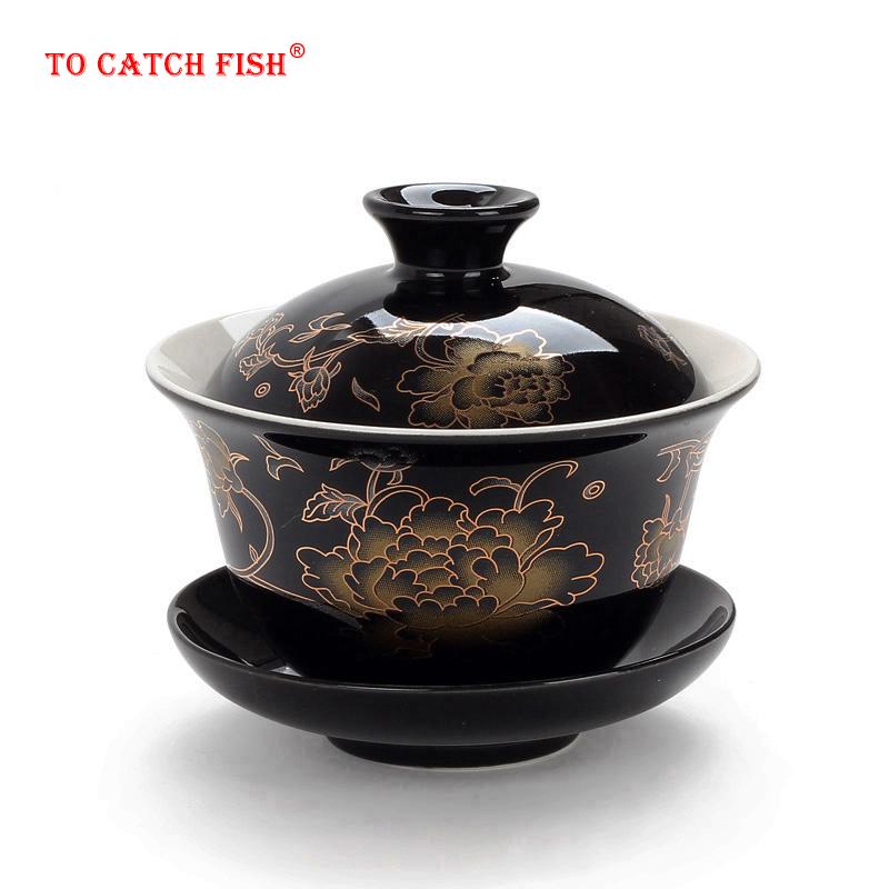 Chinese Traditions Gai Wan Tea Set Bone China Tea Sets Dehua Gaiwan Tea Porcelain Pot Set For Travel Beautiful And Easy Kettle