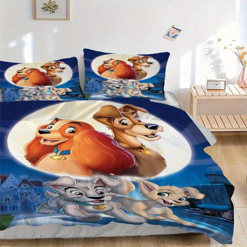 

3 шт. Комплект постельного белья с принтом «Леди и Бродяга», Мягкое и удобное покрывало-пододеяльник для спальни, гостевой комнаты (Не включено).S053 135x200cm