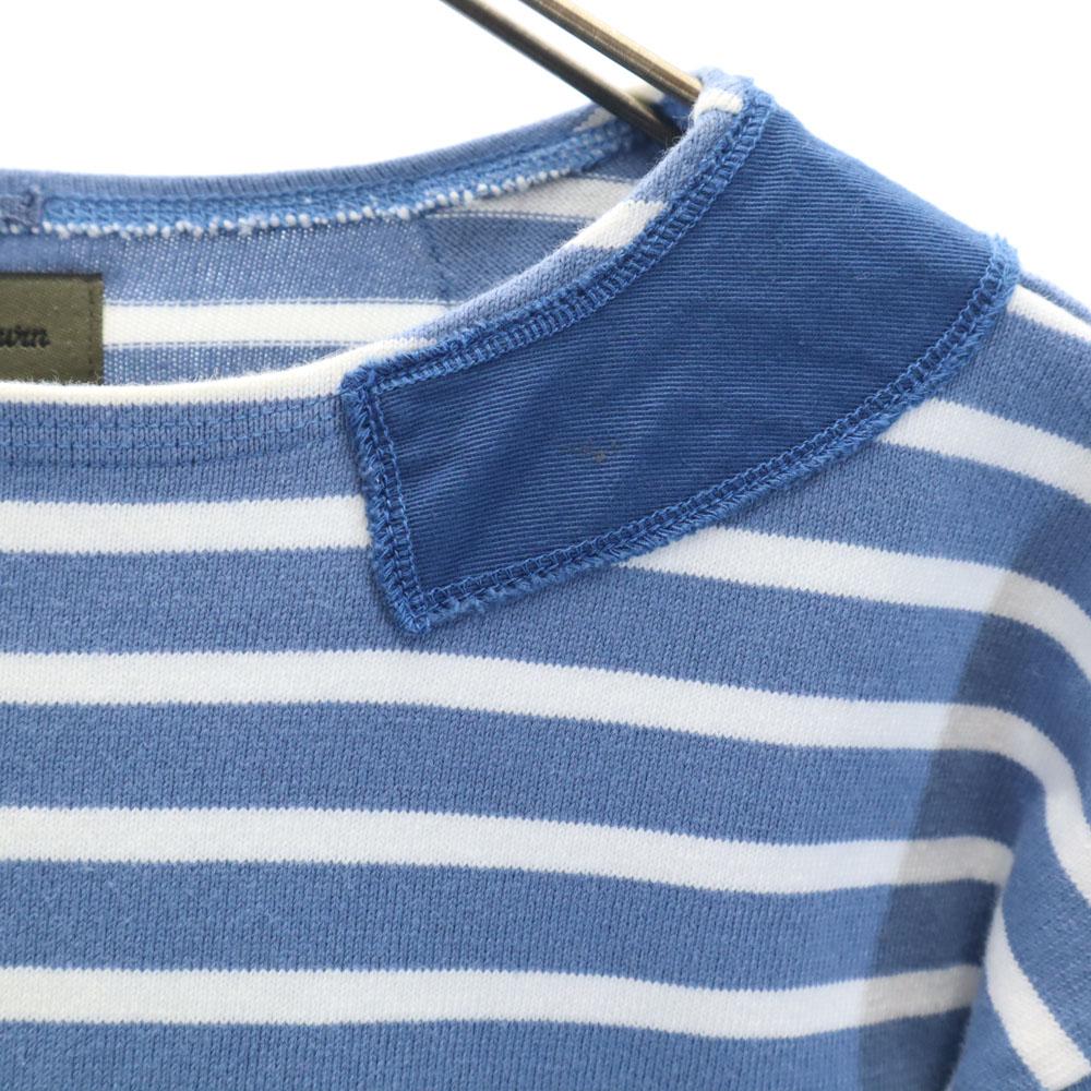 Nigel Cabourn made in Japan Border Pattern Long sleeve Cut 50 blue Men's Used