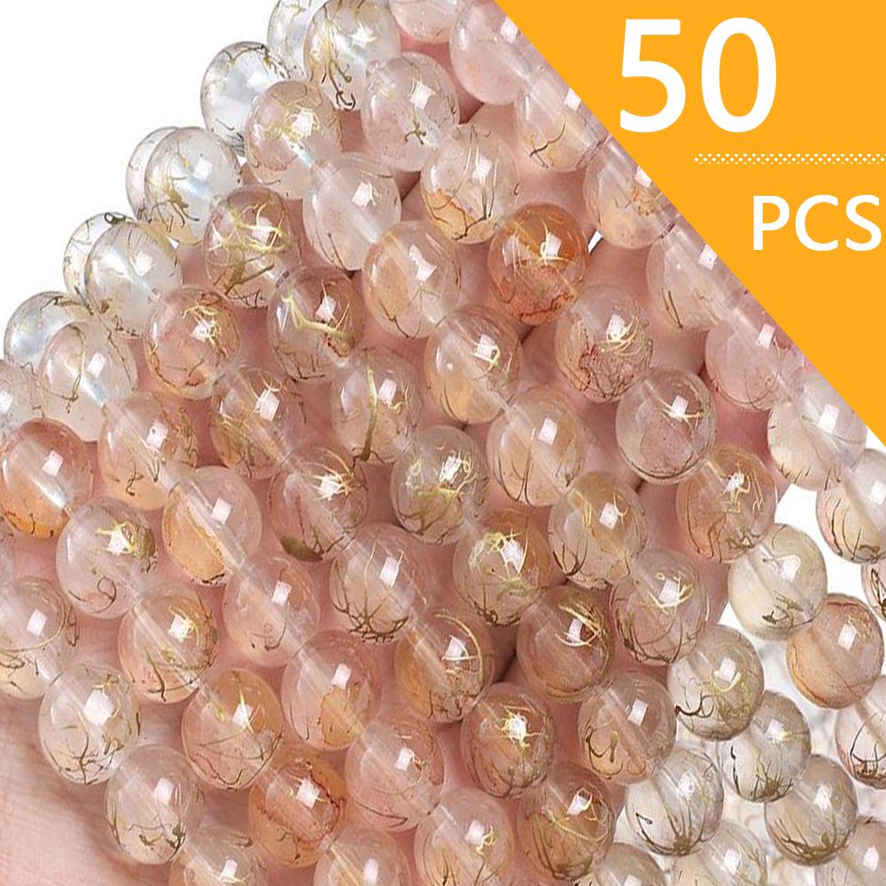 Japońskie i koreańskie rozmazujące się przezroczyste tusze posypywanie złotem szklane koraliki luźne koraliki ręcznie robione diy materiał do koralików akcesoria do bransoletek