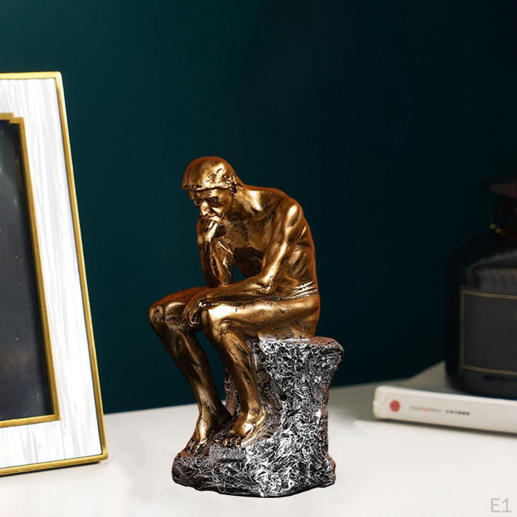 Abstract Sculpture Art - Thinking Decorative Figurine Decoration Resin Thinker Statue Man