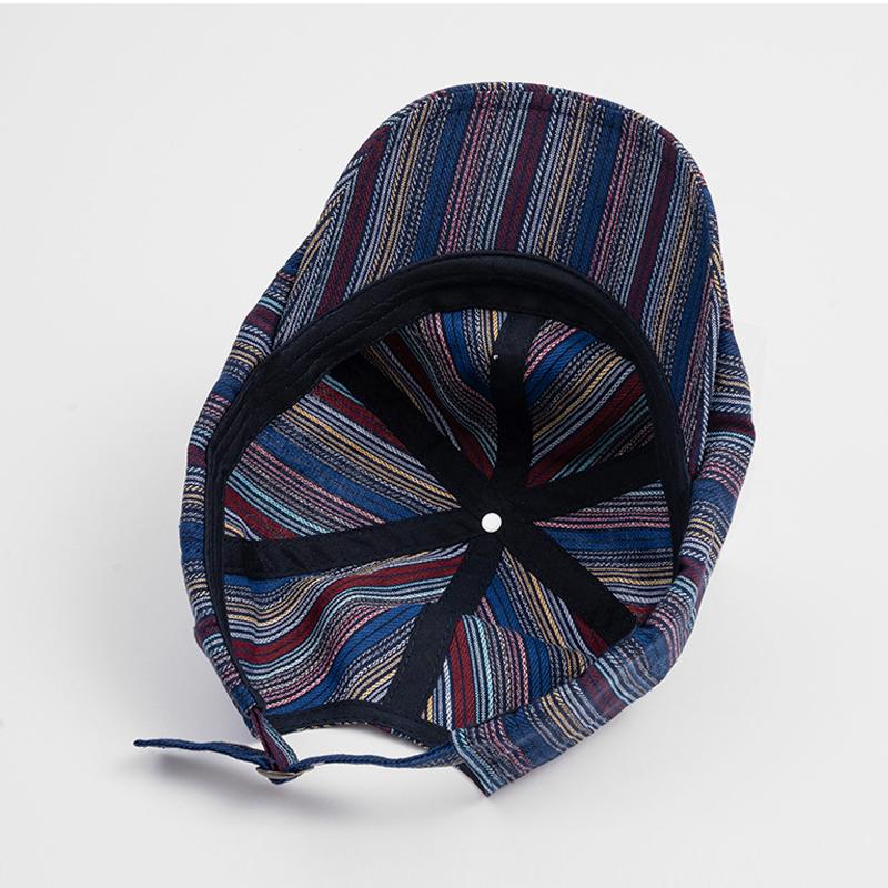 Färgglada Ränder Herr Keps Framåt Sommar Solskyddshatt Dam Basker Målarhatt