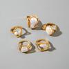 5Pcs/Set Retro Baroque Shaped Pearl Asymmetric Rings for Women Punk Gold Color Metal Geometric Rings Set Party Jewelry Gifts