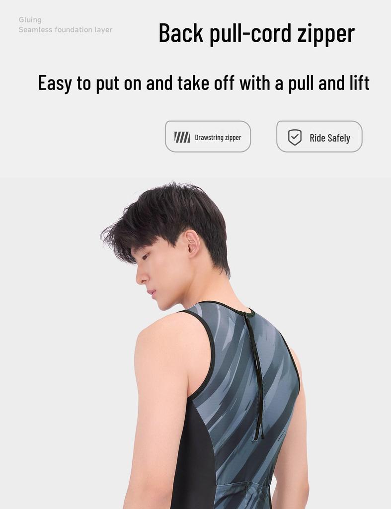 NUCKILY Triathlon Quick-Dry Sleeveless Vest and Swimsuit for Running & Cycling