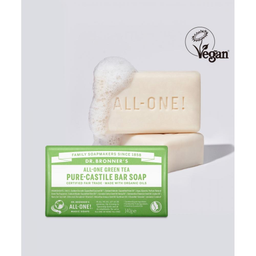 

Dr.bronner S [2pack] Green Tea Pure caStile Bar Soap 140g Green tea 140g+sandalwood 140g
