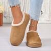 2025 NEW Winter Thick Bottom Retro Round Head Slip-On Casual Warm Cotton Boot Women Half Slippers Rubber Sole Boot