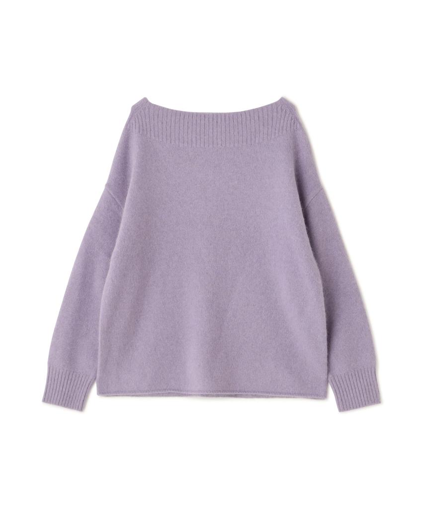 NATURAL BEAUTY BASIC Hand-Washable FOX Decollete-Line Oversized Knit, Purple, Free (Women’s Sweater)